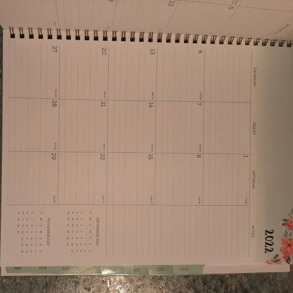 Tabbed Planner July 2022-June 2023 Spiral Bound 9x11 Blue Sky Ellens Be Kind Box